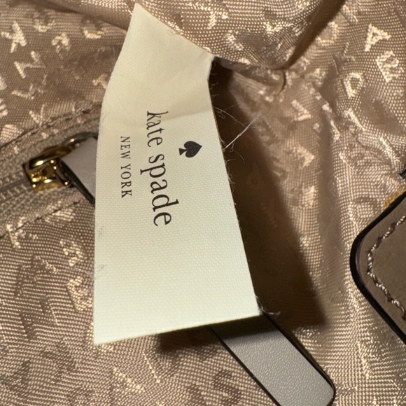 ♠️Kate Spade Houston Street Maria Brown Ivory Foldover Ostrich Shoulder Bag - Picture 13 of 16